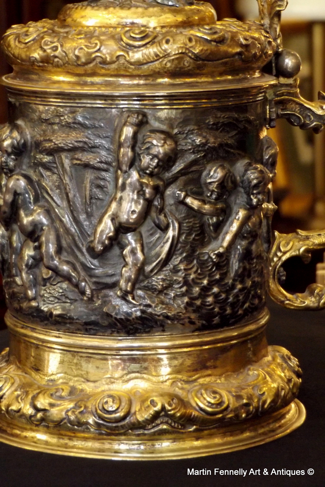 517 Sold German Parcel Gilt Solid Silver Tankard - 1646 - Hermann Labrecht - Image 4