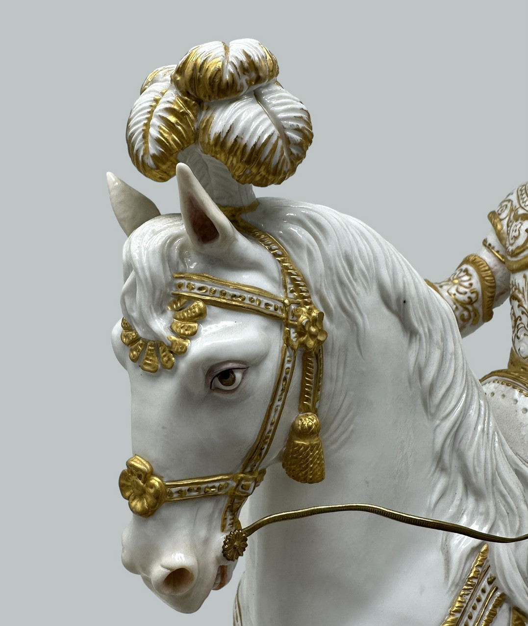 913 Sold Antique Sevres Porcelain King Francois I Riding Horseback Sculpture Centerpiece - Image 8