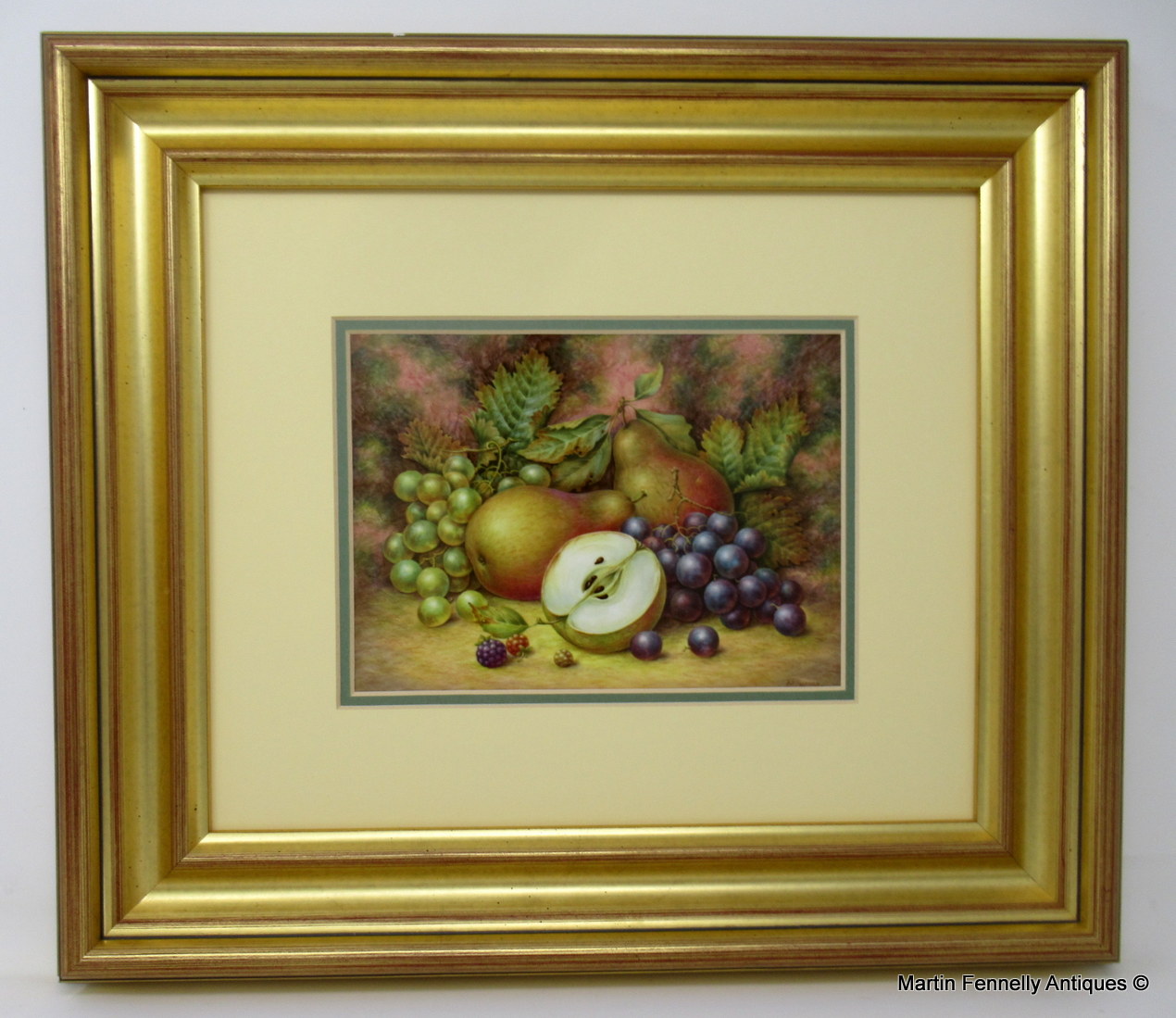 922 Sold A.R. Telford Porcleain Plaque Still Life Fruits poss. Royal Worcester - Image 2