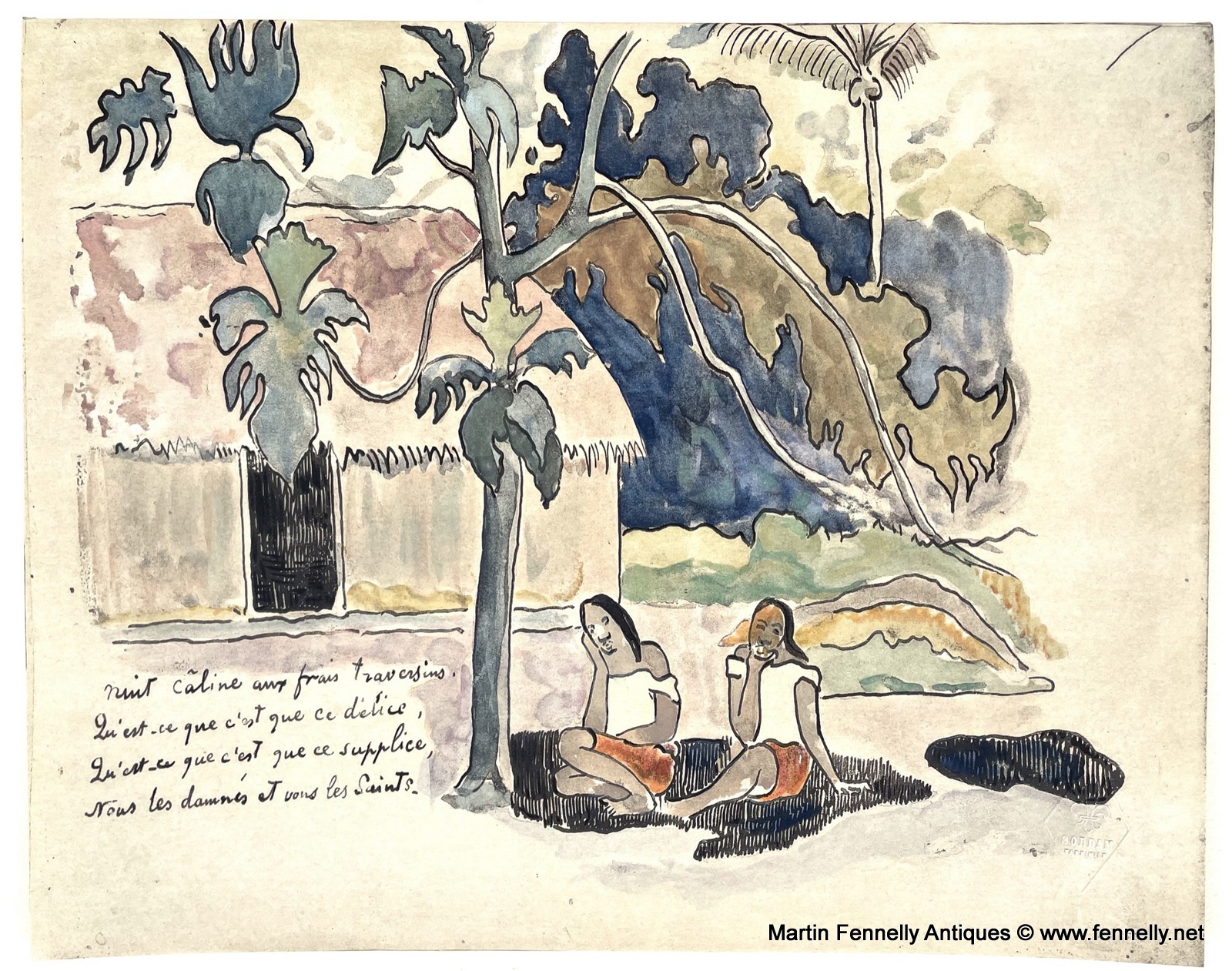 733 Sordam Reproduction of Paul Gauguin's Nuit Caline 1951