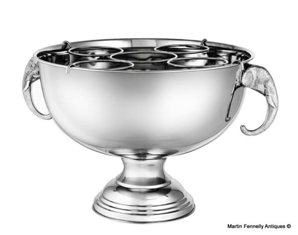 M099 Sold The Maharaja Multiple Bottle Wine Cooler - Silver Plate and Elephant Handles