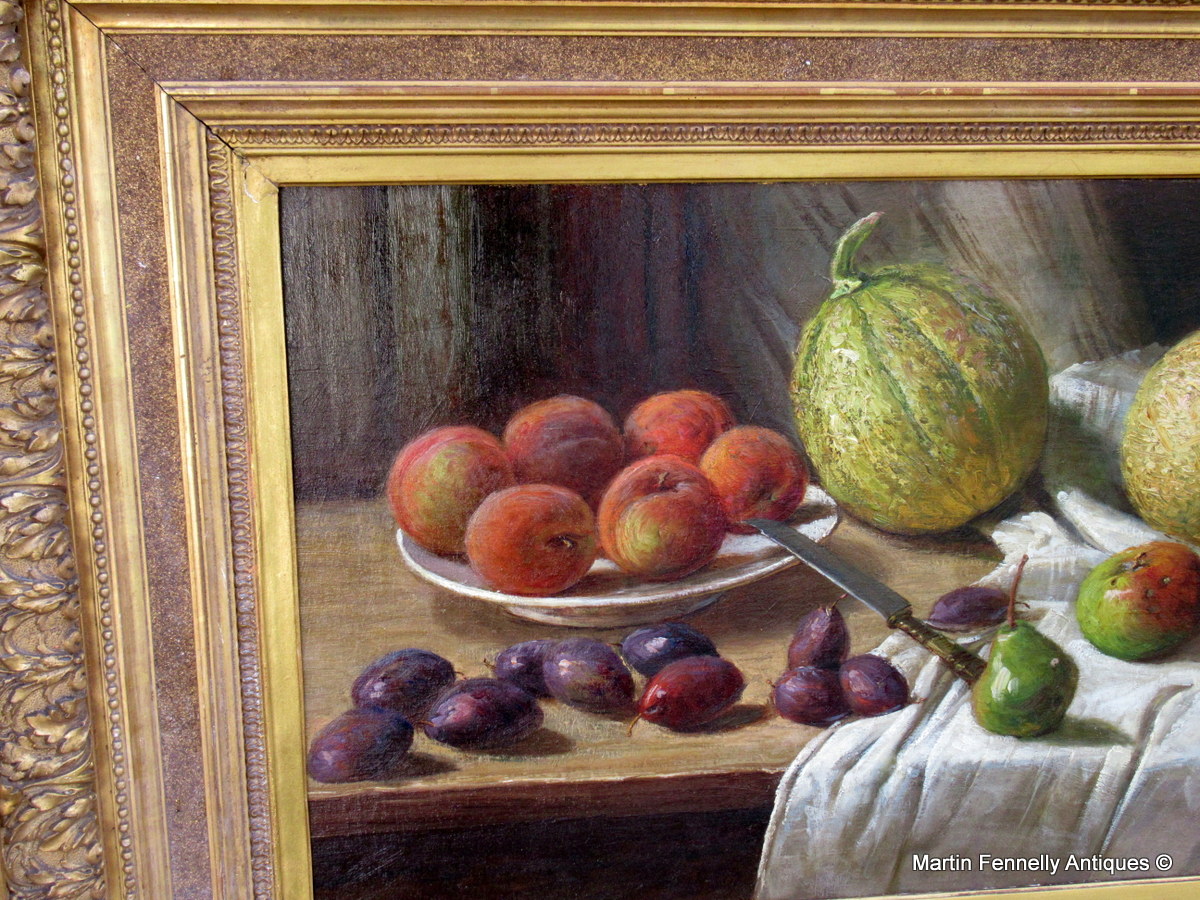 571 Sold Francois Bonvin (French, 1817-1887) - Framed Still Life of Fruit - Image 7