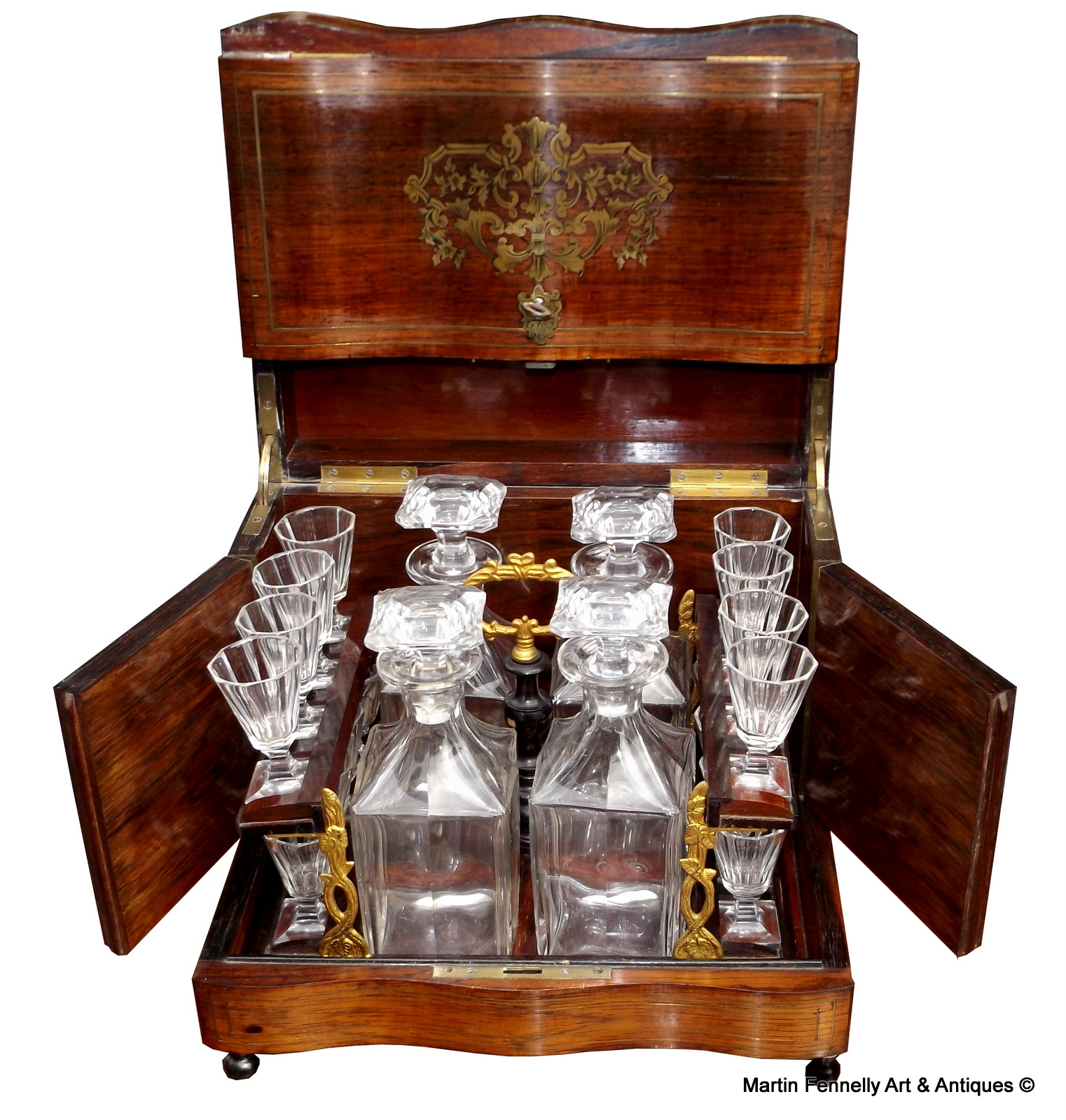 802 French Tantalus - Rosewood - Circa 1880 - Image 2