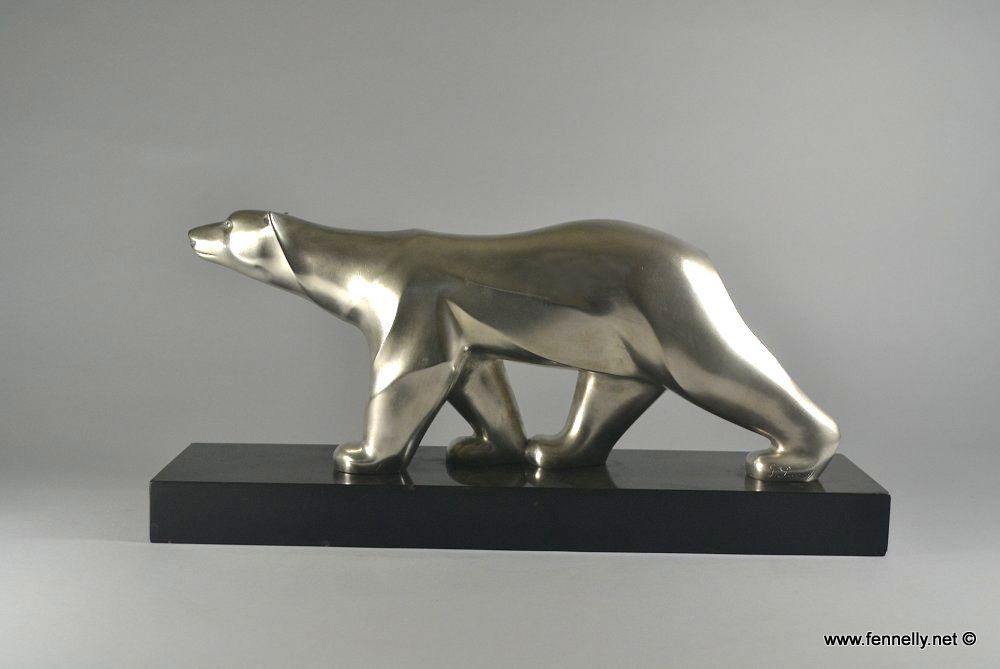 429 Sold Rare Georges Lavroff - Art Deco Polar Bear Sculpture - Circa 1930 - Image 3