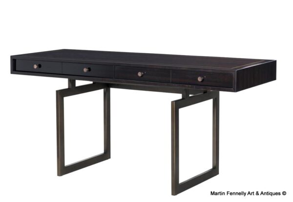 M027 Sold Beautiful Vintage Desk - Eucalyptus and Bronze - Bodil Kjaer