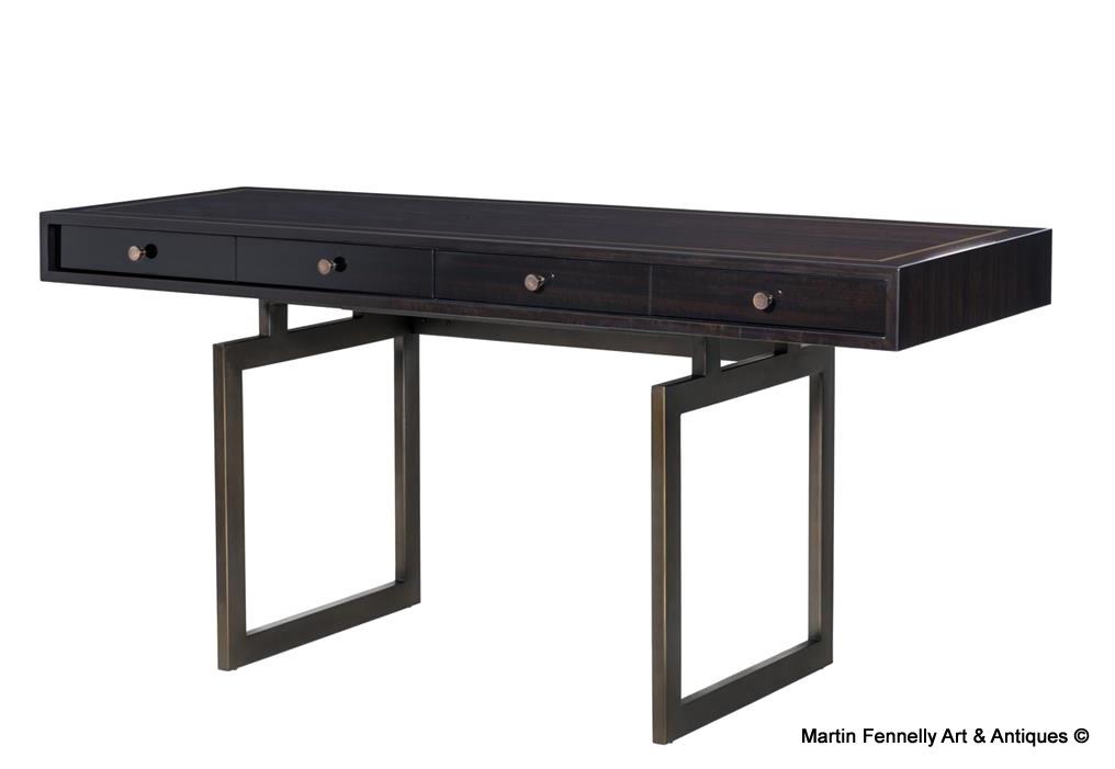 M027 Sold Beautiful Vintage Desk - Eucalyptus and Bronze - Bodil Kjaer