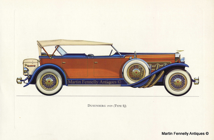 260 Set of Four Framed - Vintage American Cars from Veteran and Vintage 1964