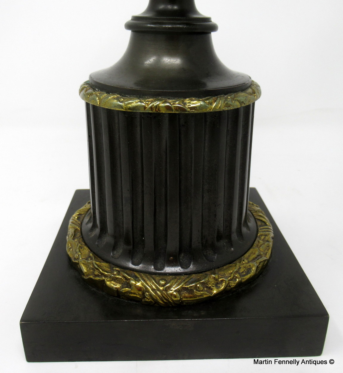 303 Sold Fine Pair English Ormolu Bronze Empire Urns 19thCt - Image 5