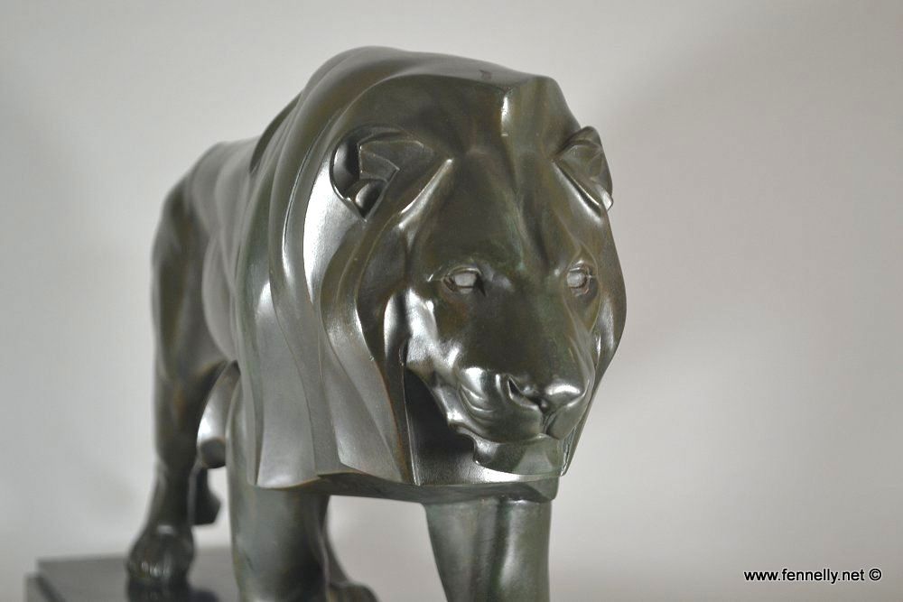 535 Max Le Verrier Bronze - Walking Lion - Art Deco - French - Image 5