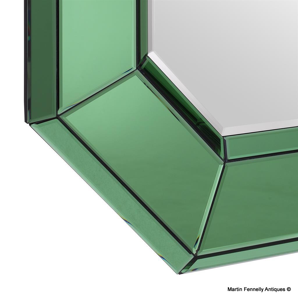 M029 1950's Inspired Green Mirror - Mid Century Geometric Design - Image 3