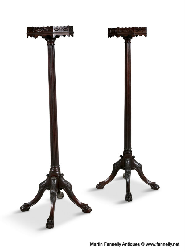 660 Sold Pair Irish Mahogany Torcheres - Circa 19010 - Butlers of Dublin