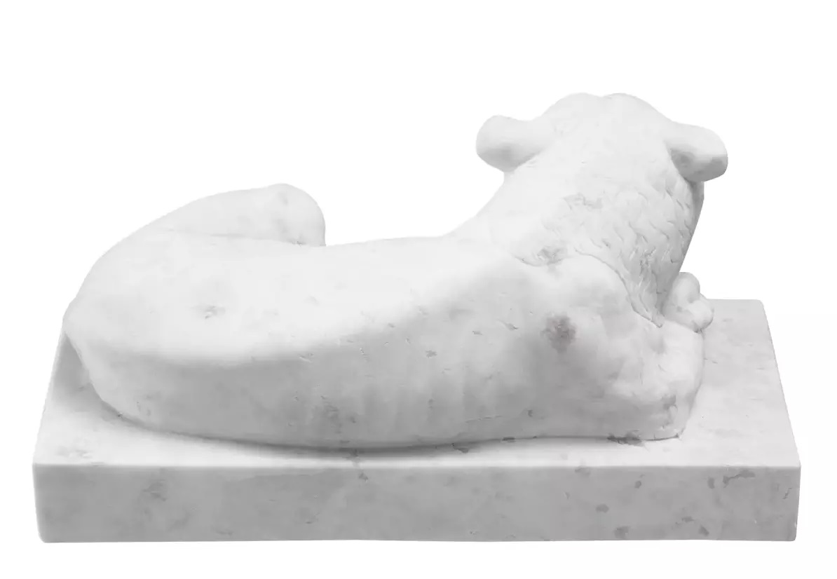 M176 Sold Reclining Lion - White Marble - Eichholtz - Image 3