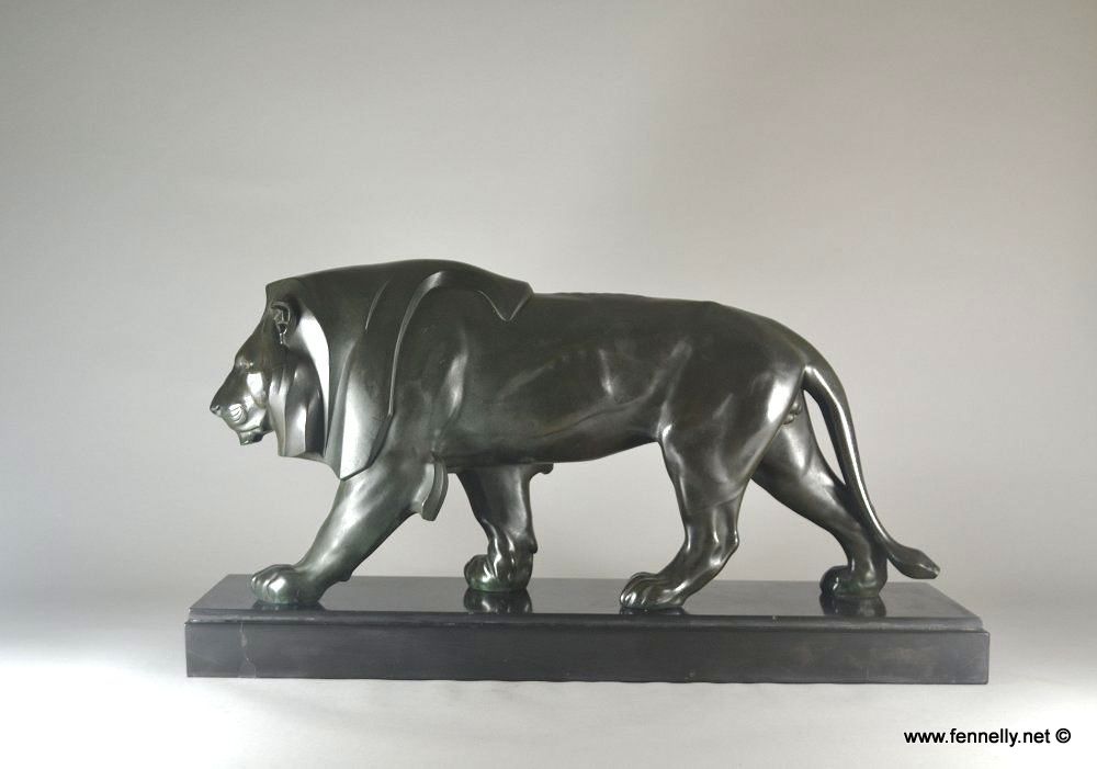 535 Max Le Verrier Bronze - Walking Lion - Art Deco - French - Image 7