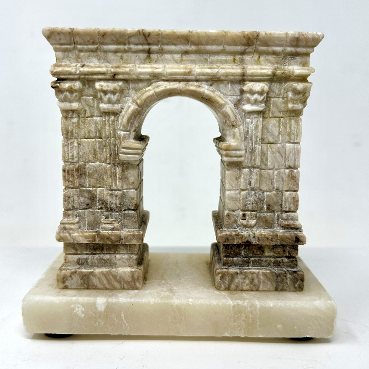 199 Sold Antique Grand Tour Italian Carved Marble Architectural Model Arch of Titus Rome - Image 2