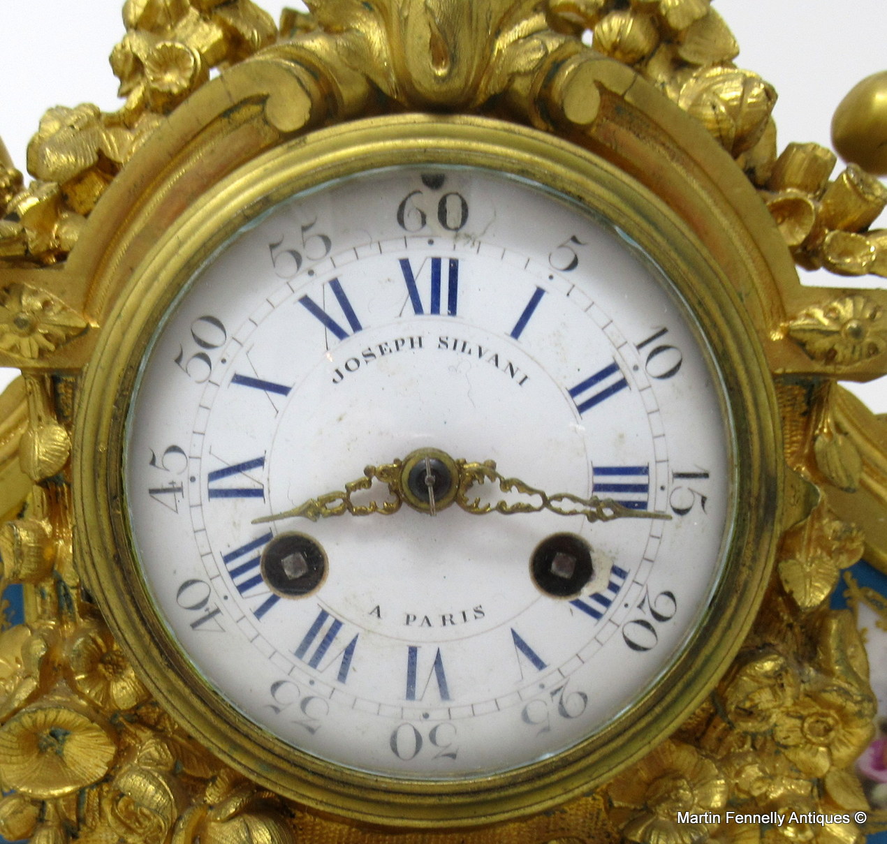 182 Sold Fine French Ormolu Sevres Porcelain Mantle Clock Joseph Silvani Paris 19thCt - Image 3
