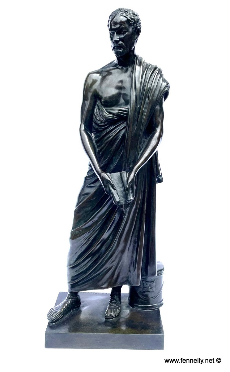 976 Sold Pair Bronze Sculptures - Demosthenes and Sophocles - Late 19th Century French - Image 3