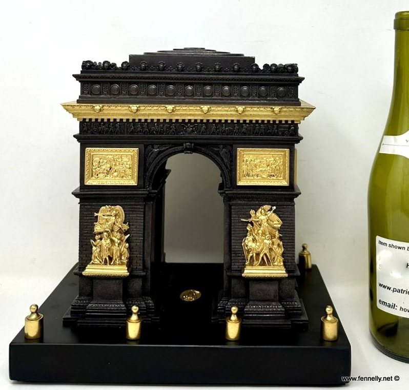 202 Sold Antique Grand Tour French Ormolu Bronze Architectural Model Arc de Triomphe Paris - Image 10
