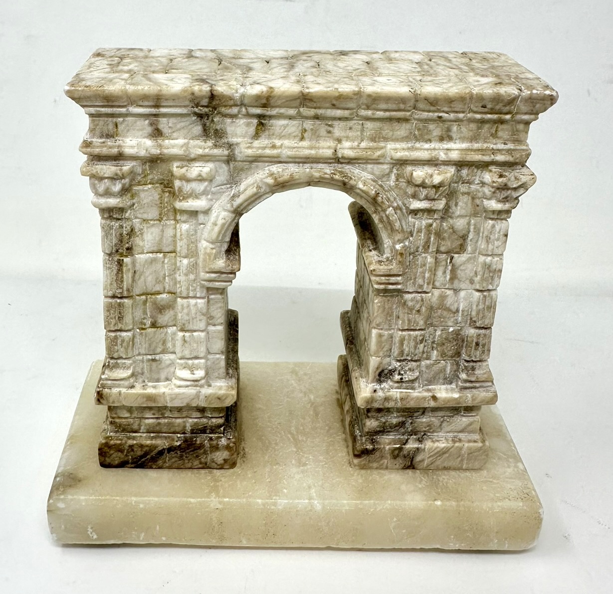 199 Sold Antique Grand Tour Italian Carved Marble Architectural Model Arch of Titus Rome - Image 4
