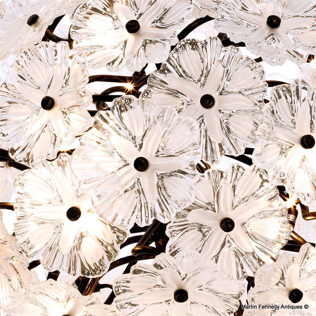 M022 Sold Large Floral Bouquet Pendent in Glass and Antique Brass - Image 3