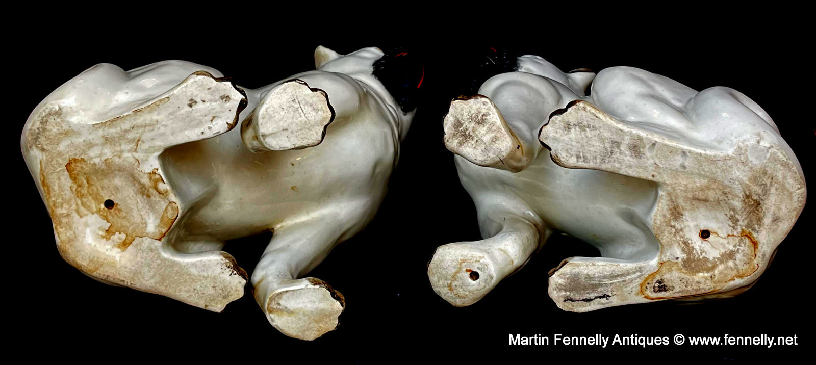 233 Sold Large Pair Of Victorian Staffordshire Porcelain Pugs Dogs C.1880 - Image 4