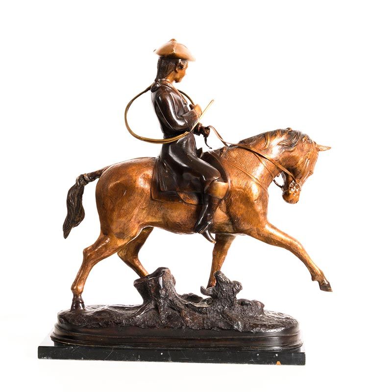 028 Large Bronze Sculpture of a Young Man on Horseback - Image 3