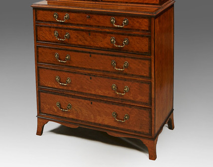 009 Satinwood Mahogany Secretaire Bookcase Chest Drawers Gillows Lancaster Georgian - Image 3