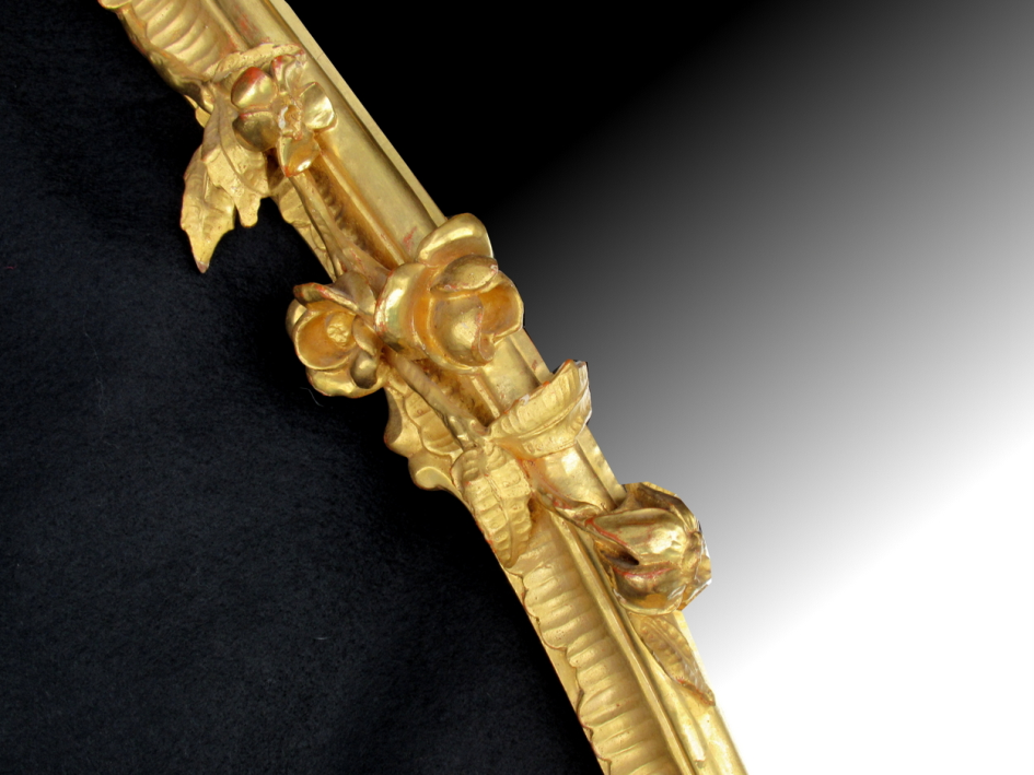 354 Fine Pair French Hand Carved Giltwood Pier Gilt Mirrors 19thCt - Image 5