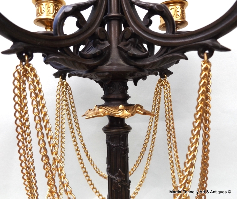 204 Sold Fine Pair of Superbly Cast French Ormolu Bronze Five Light Candelabras Mid 19Ct - Image 3