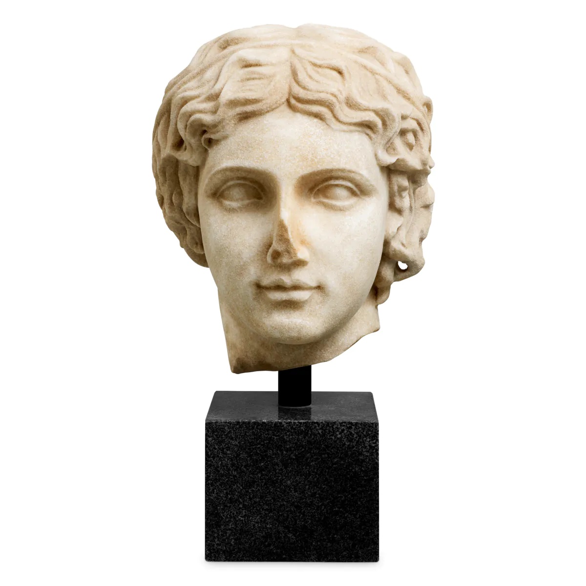 M108 Sold Marble Bust of Youth on Black Granite - Met-Eichholtz Collection - Image 2