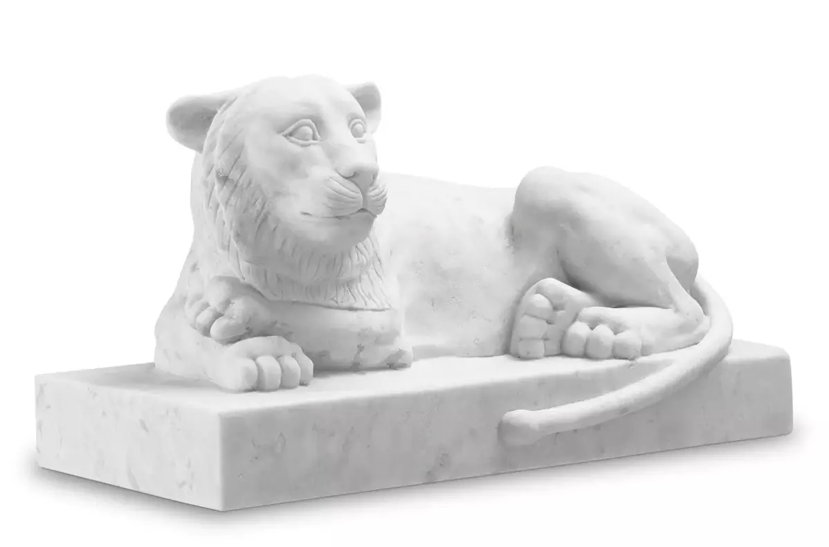 M176 Sold Reclining Lion - White Marble - Eichholtz