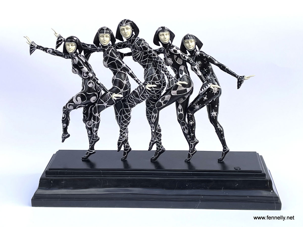 254 Sold Bronze and Marble Sculpture - 'Les Girls' - Chiparus - Art Deco - Image 2