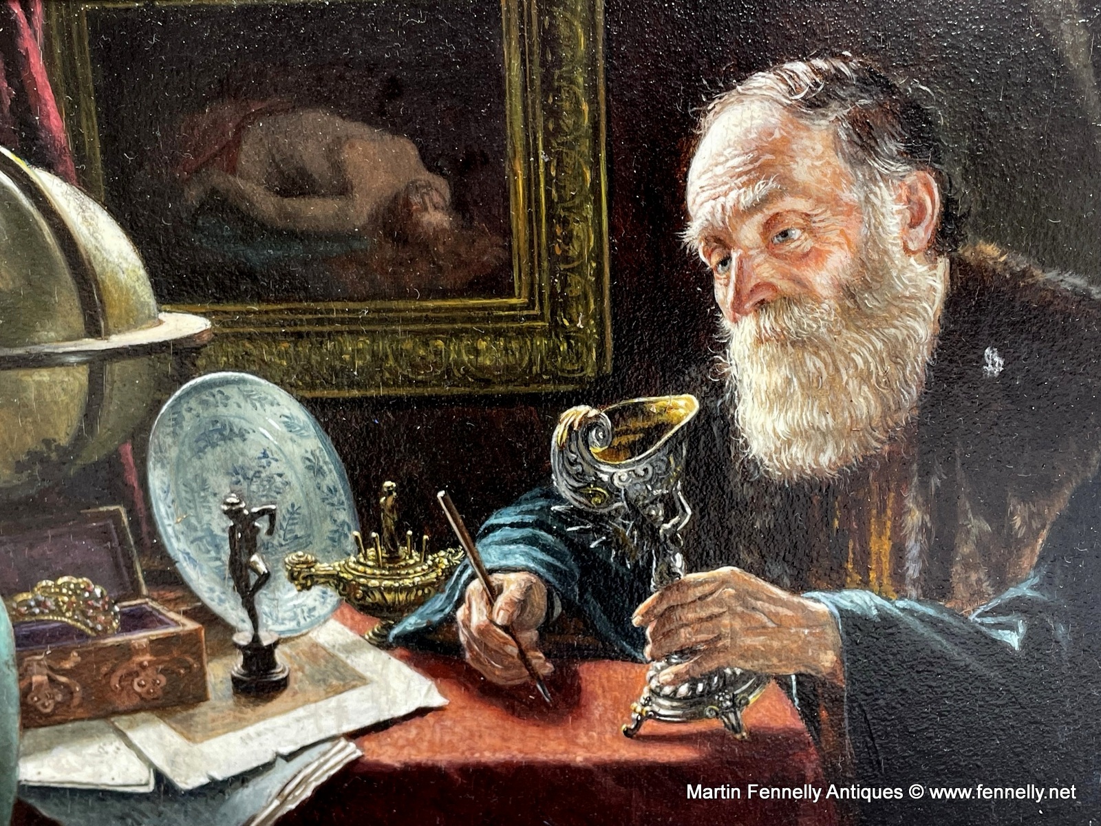 754 Sold The Antiquarian by Oscar Schmitt - 1825-1871 - German - Image 3