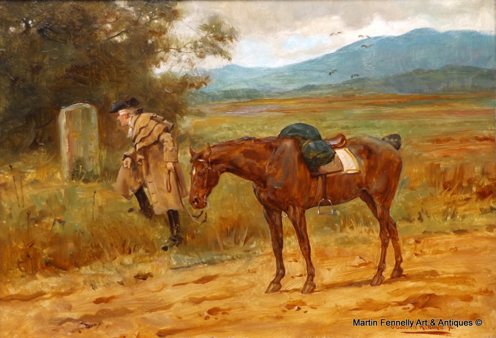 002 Sold George Goodwin Kilburne (1839-1924) - The Long Ride - Oil on Board