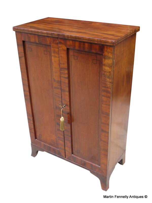 103 Sold Regency English Mahogany Twin Door Cabinet - Circa 1820