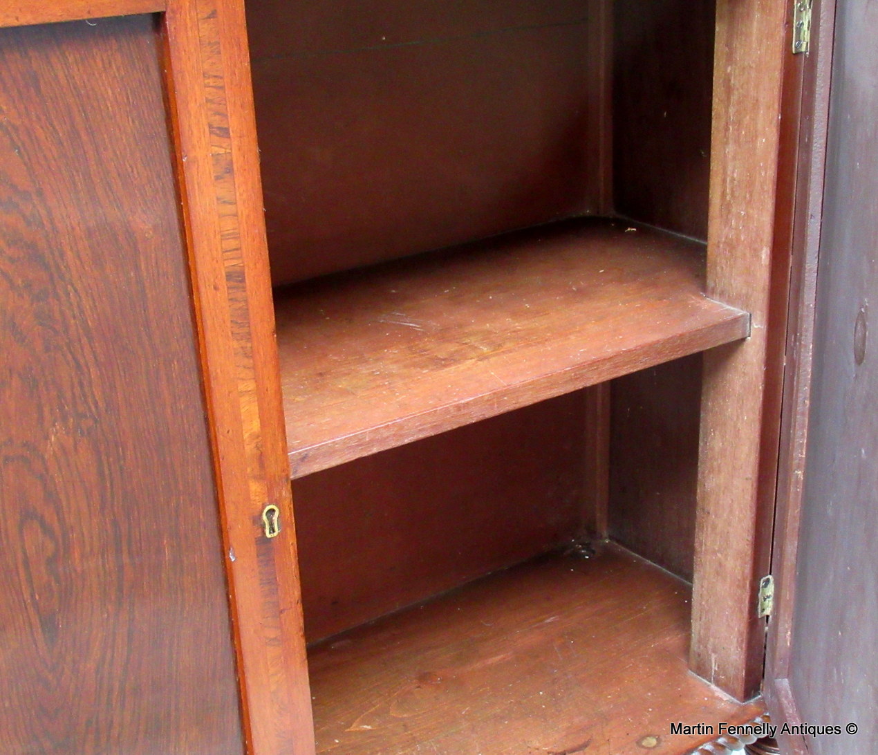 606 Sold Irish Regency Mahogany and Rosewood Twin Door Cabinet - Circa 1820 - Image 5