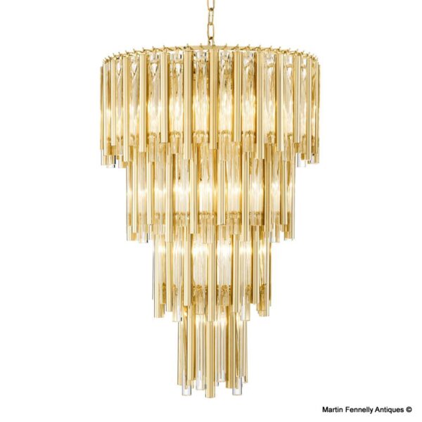 M028 Sold Vintage - Large - Venini Style - Crystal and Gilt - Gigi by Eichholtz