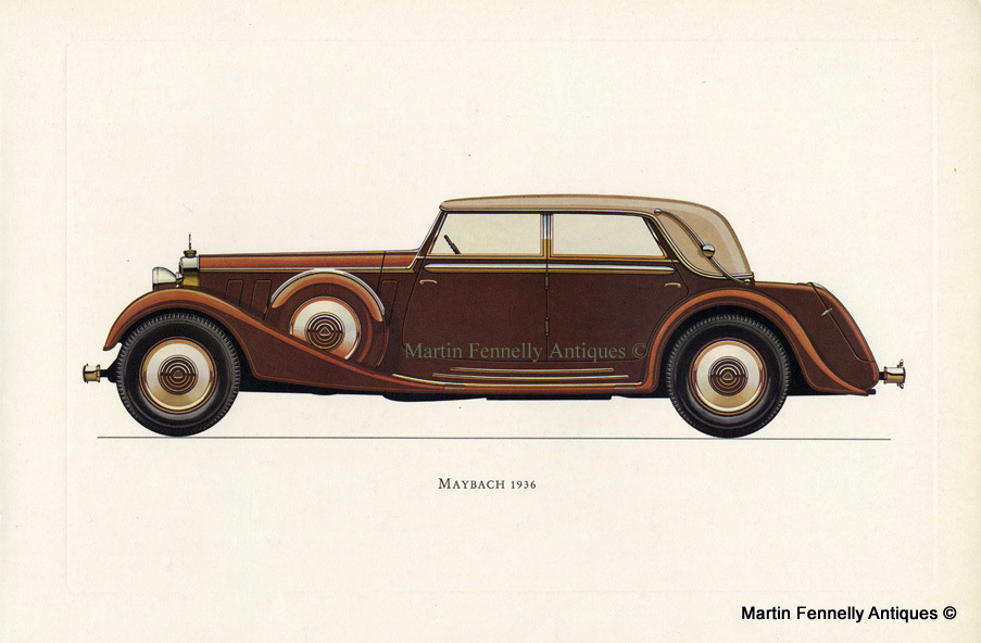 063 Set of Four Framed - Vintage German Cars from Veteran and Vintage 1964 - Image 4