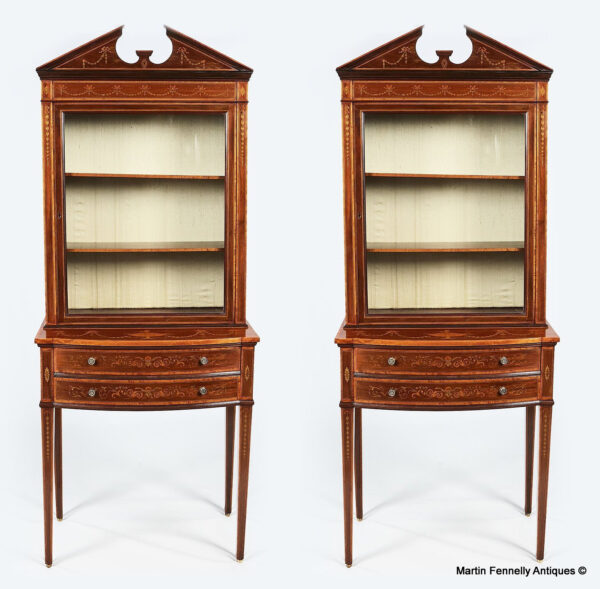 641 Sold Superb Pair of Edwardian Display Cabinets - Edwards and Roberts - Circa 1900
