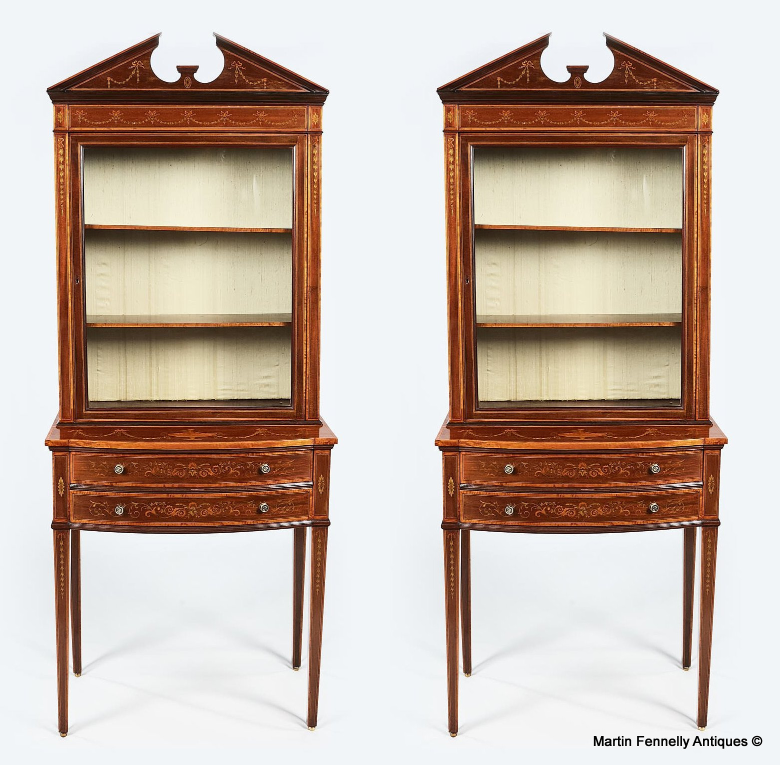 641 Sold Superb Pair of Edwardian Display Cabinets - Edwards and Roberts - Circa 1900