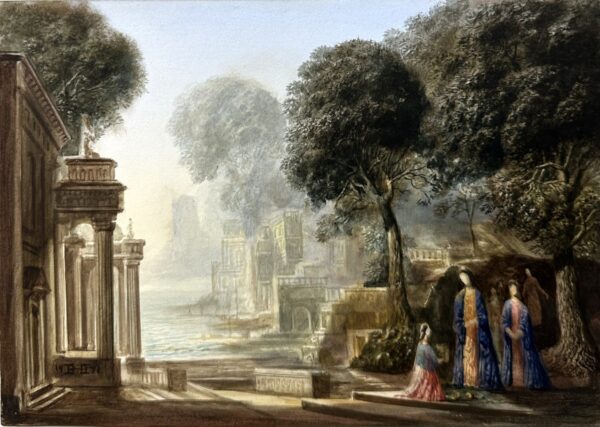 209 Antique Continental Italianate Framed Watercolour on Board possibly Venice Italy