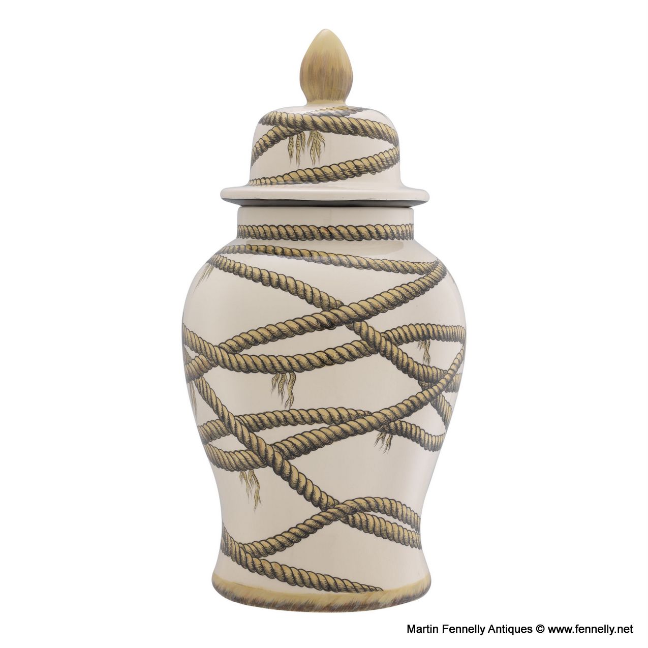 M133 Stunning Pair of Marine Themed Lidded Vases - Large - Image 5