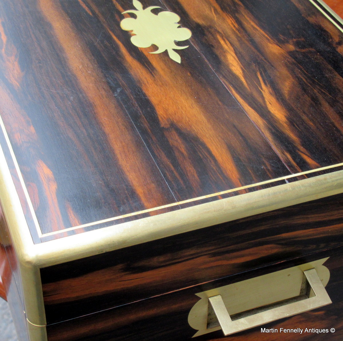 609 Sold Superb English Coromandel Brass Bound Jewellery Box - Circa 1850 - Image 2