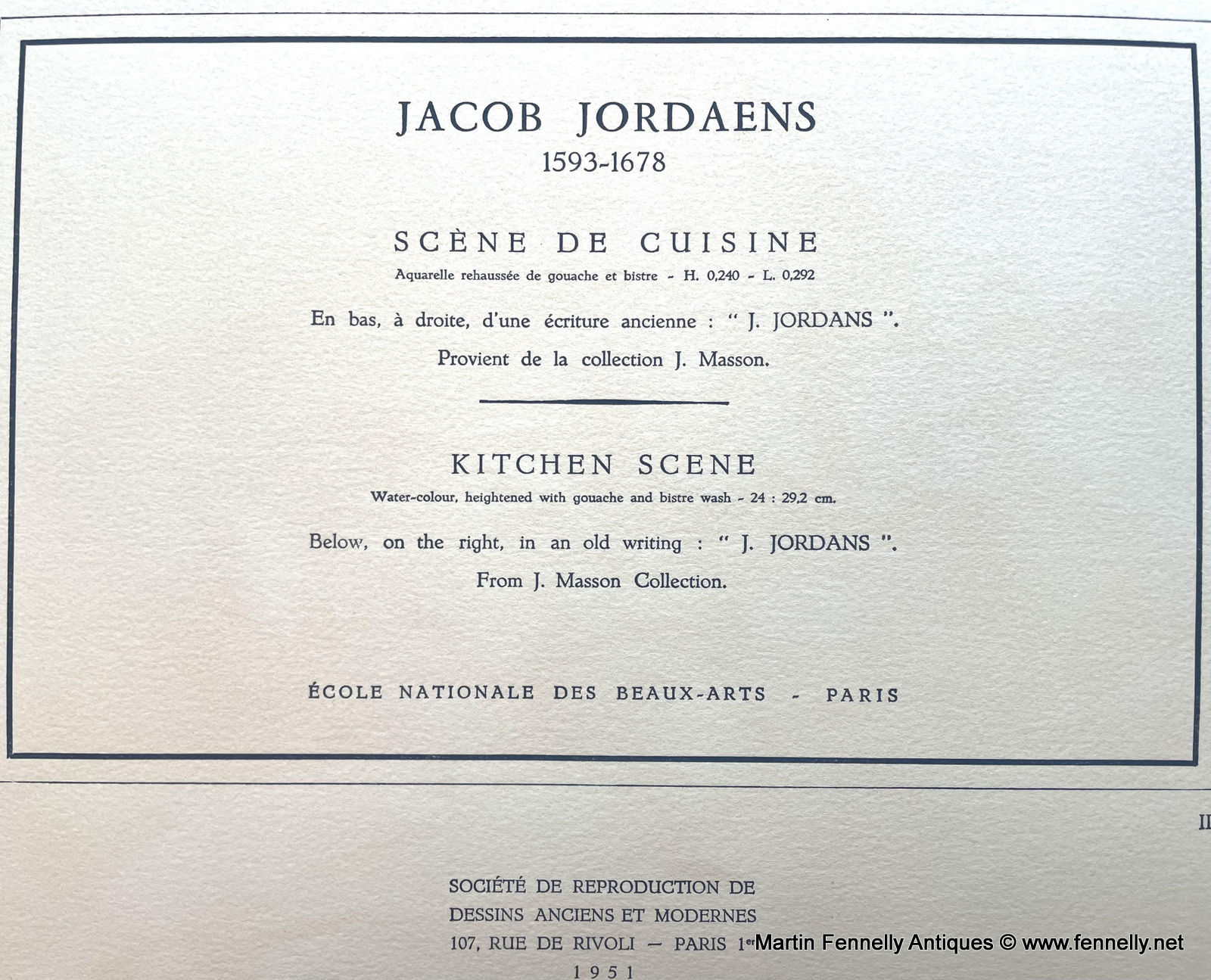 733E Sordam Reproduction of Jacob Jordaens Kitchen Scene 1951 - Image 3