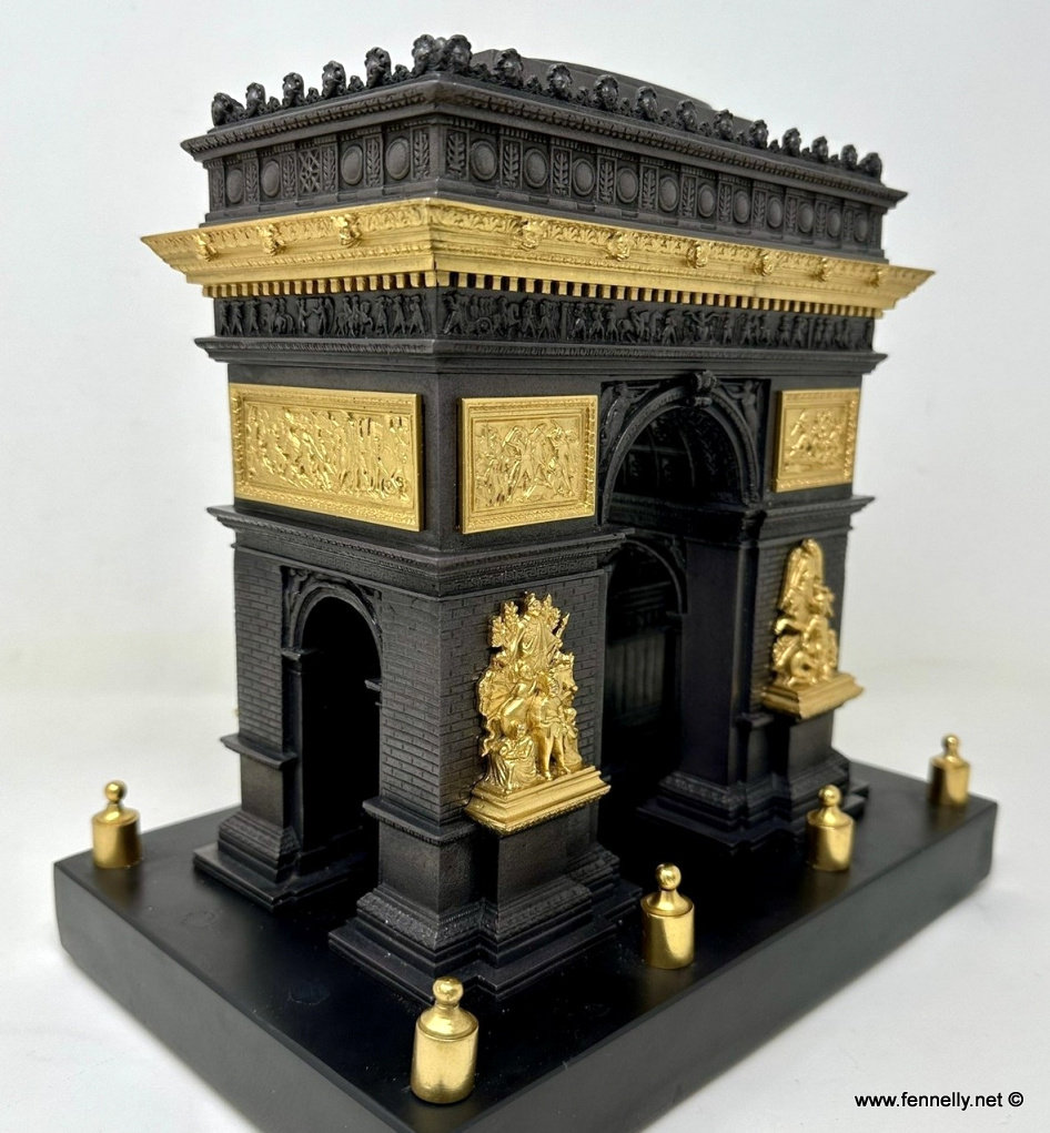 202 Sold Antique Grand Tour French Ormolu Bronze Architectural Model Arc de Triomphe Paris - Image 4