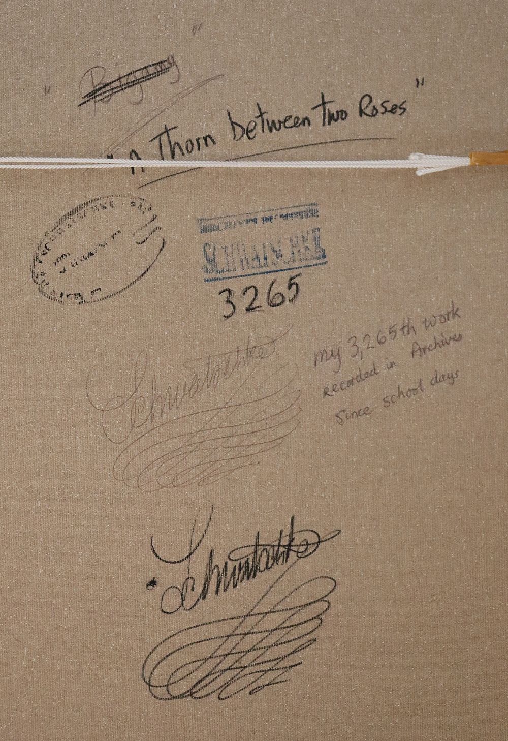 126 John Schwatschke 'A Thorn between Two Roses' Oil on Canvas - Framed - Image 4