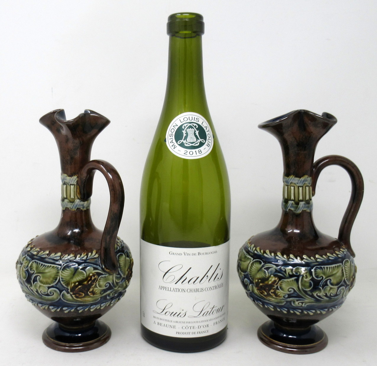 106 Pair English Porcelain Royal Doulton Art Nouveau Ewers Pitchers Urns - Image 7