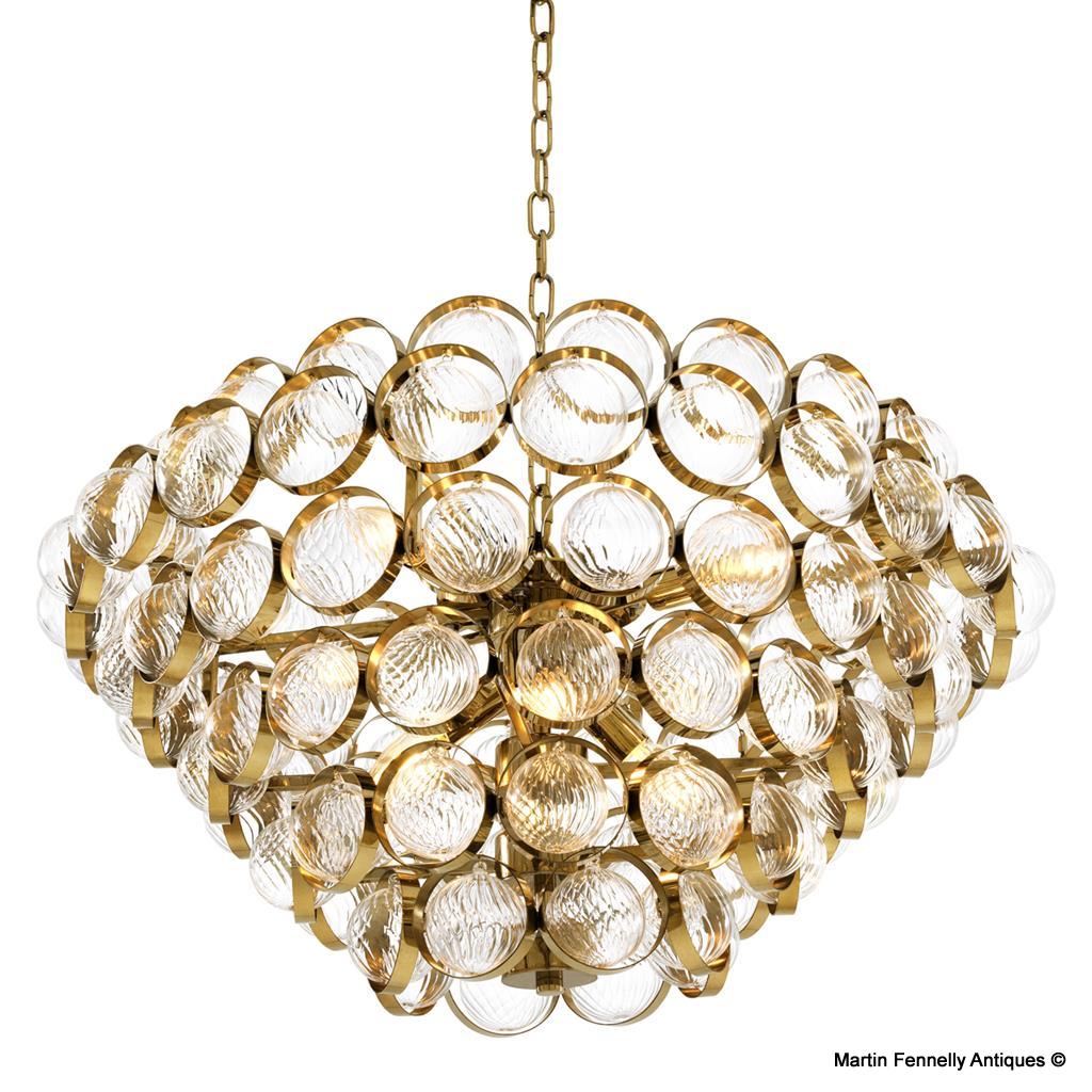 M080 Opera Chandelier by Eichhoiltz - Crystal with Gilt Frame - Image 2