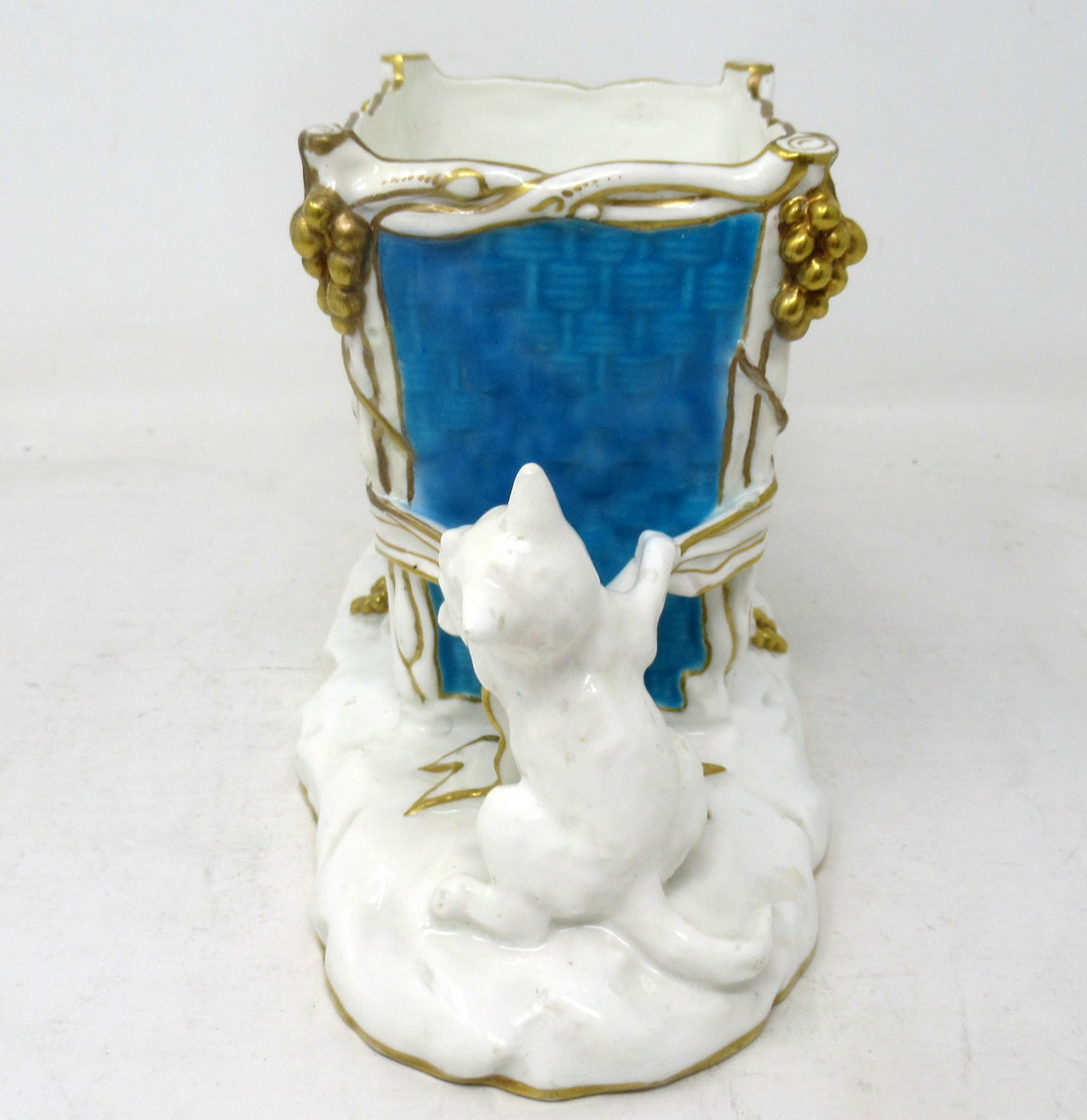 030 Sold Antique Minton Staffordshire English Porcelain Vase Centerpiece Turquoise Gilt - Image 4
