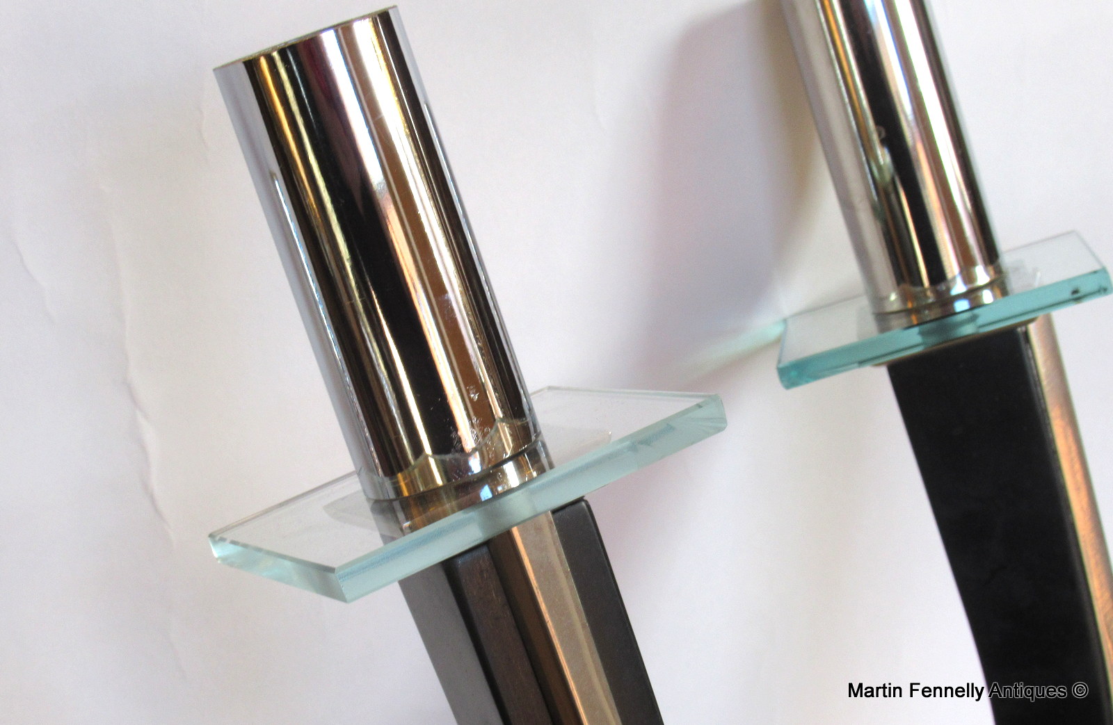 051 Sold Superb Pair of Art Deco Three Arm Wall Sconces - Circa 1940 - Image 4