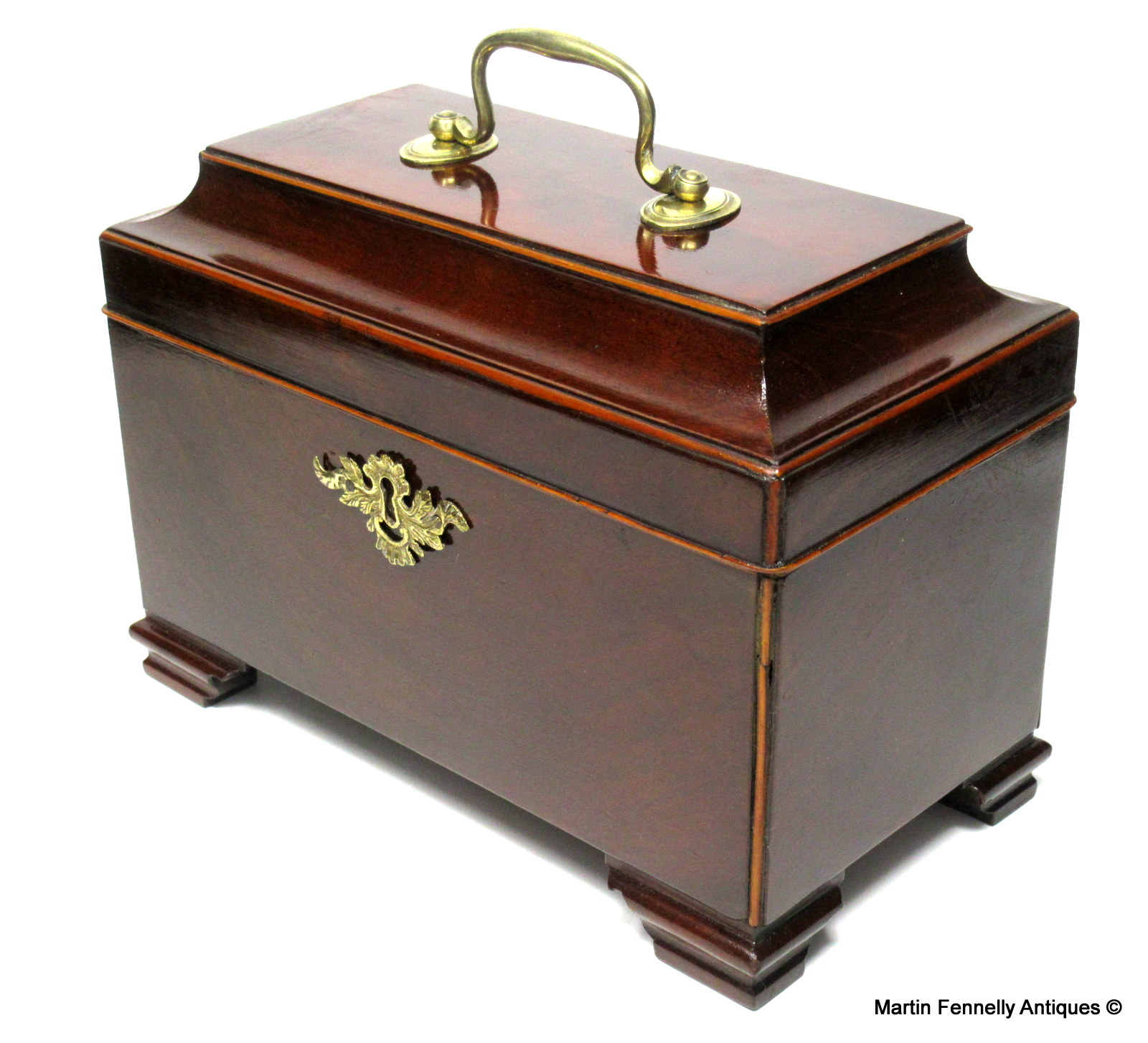 073 Sold George lll Mahogany Tea Caddy Circa 1780
